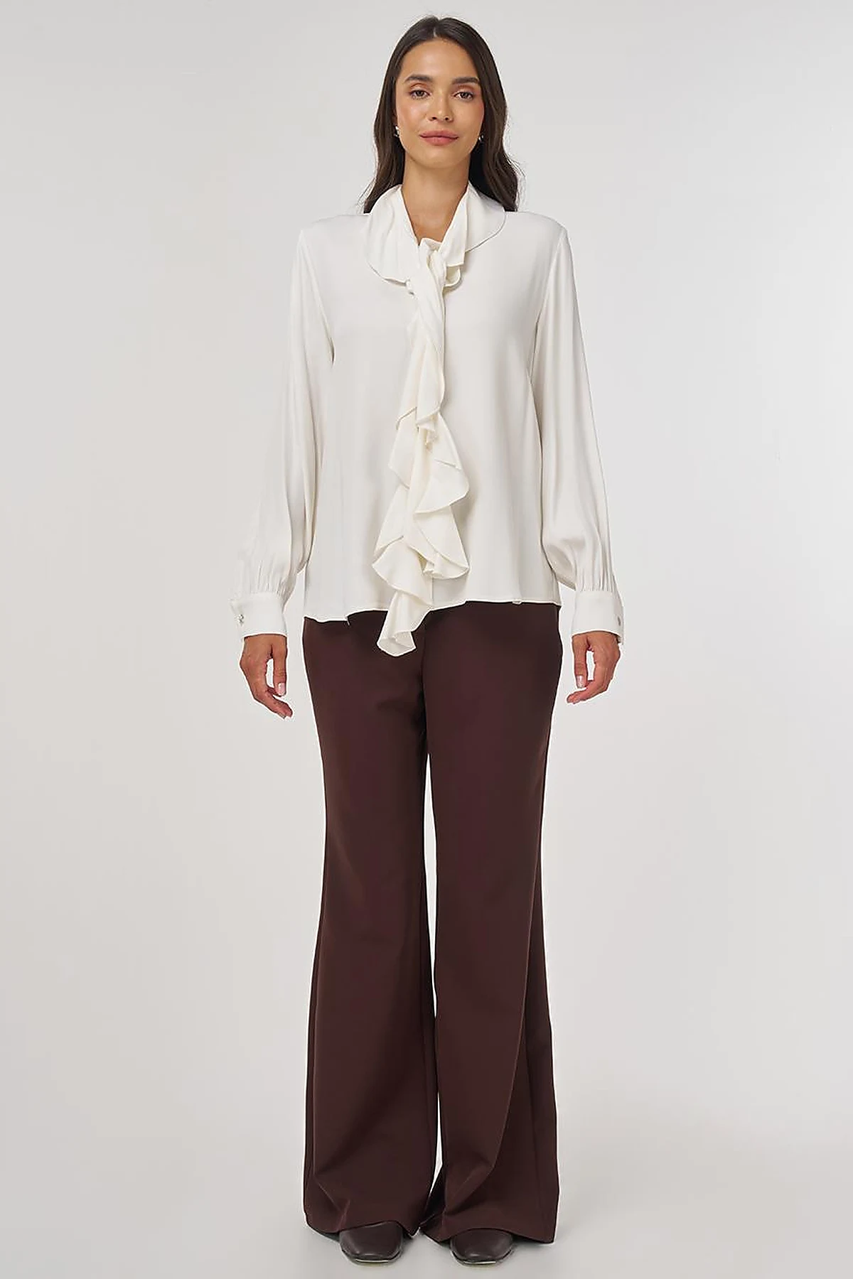 Ruffled Elegant Blouse Ecru