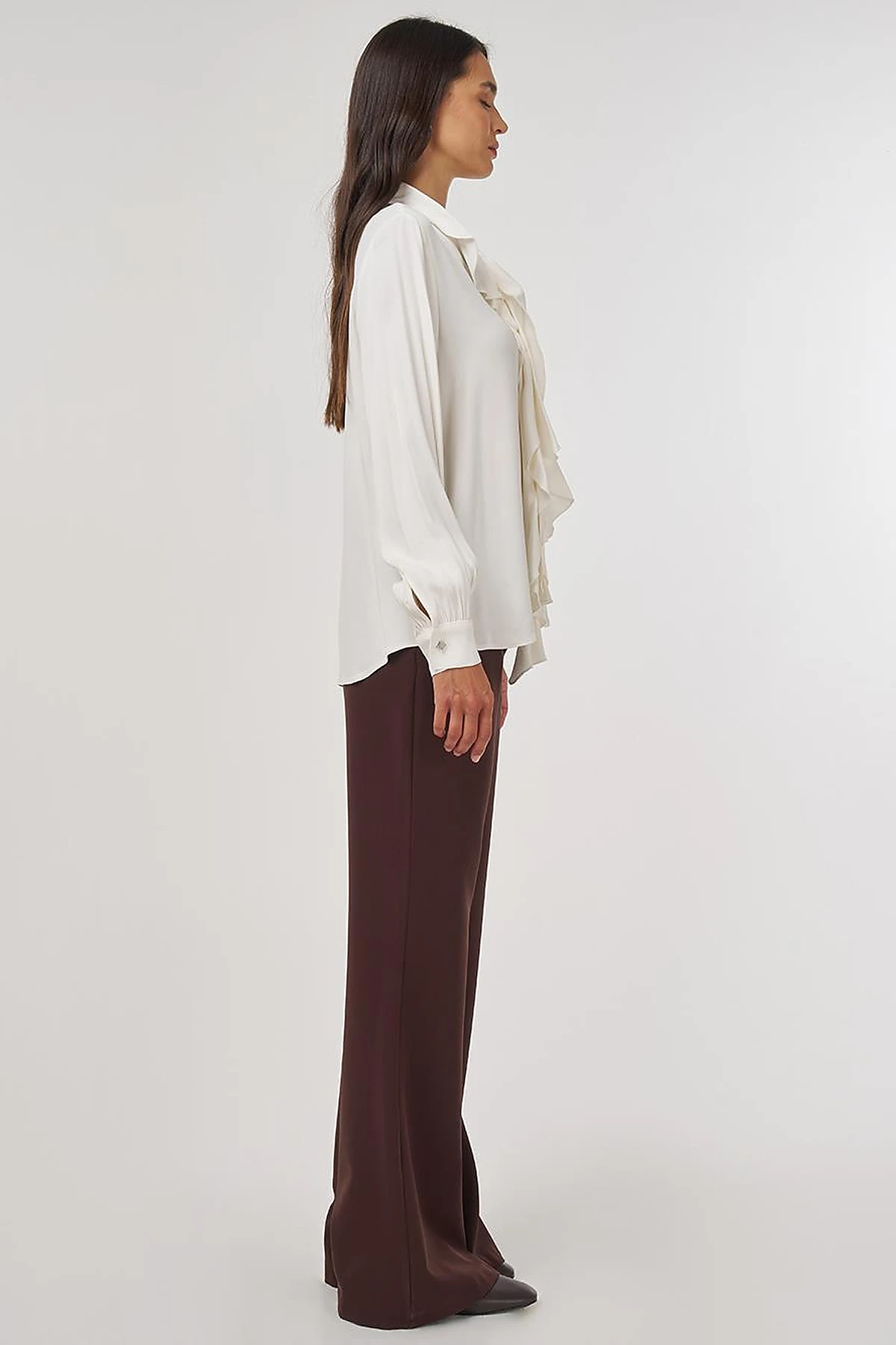Ruffled Elegant Blouse Ecru