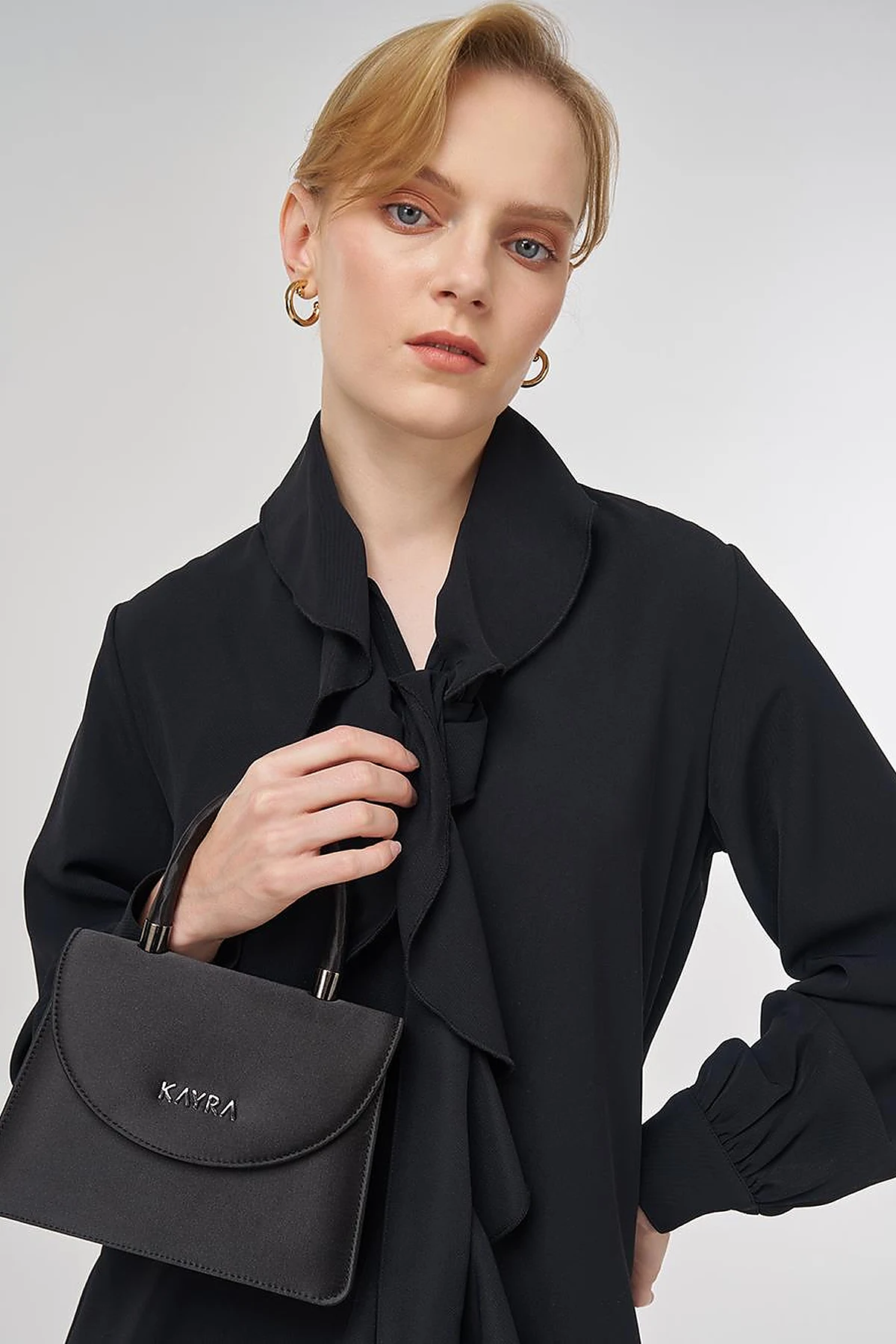 Ruffled Elegant Blouse Black