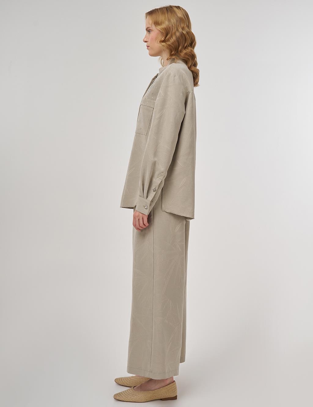 Hotfix-Printed Modal Two-Piece Set Moss Green