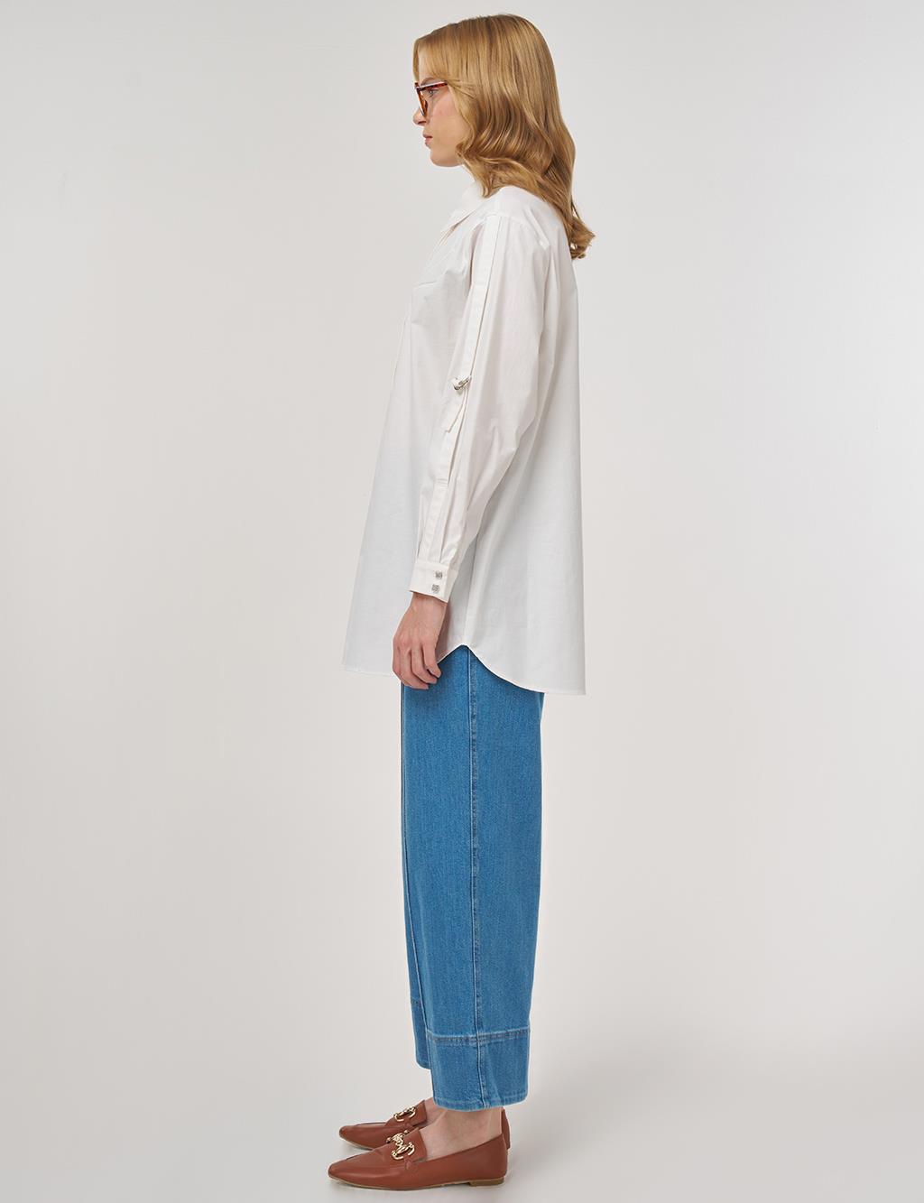 Embossed Cotton Tunic Ecru