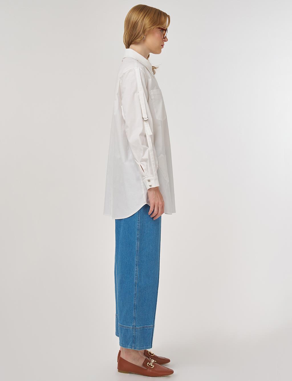 Embossed Cotton Tunic Ecru