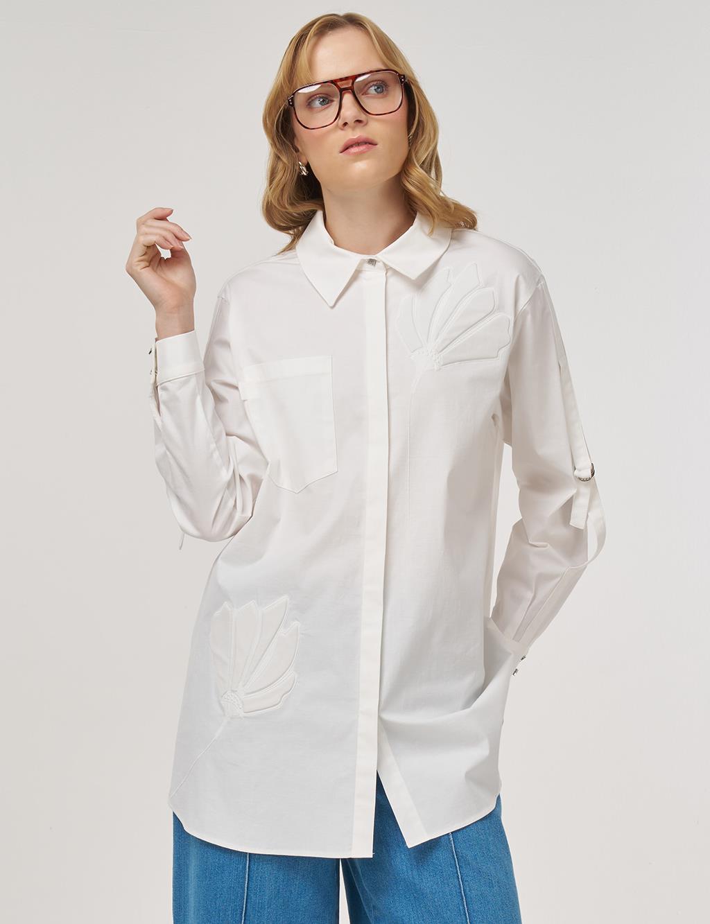 Embossed Cotton Tunic Ecru