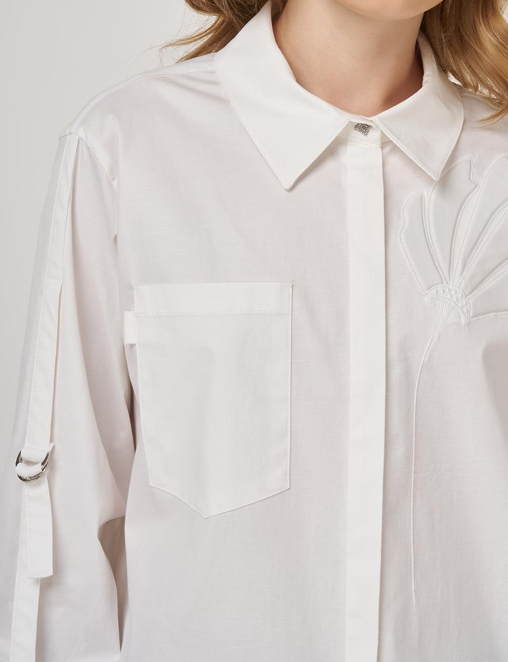 Embossed Cotton Tunic Ecru