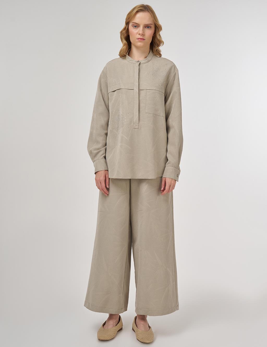 Hotfix-Printed Modal Two-Piece Set Moss Green