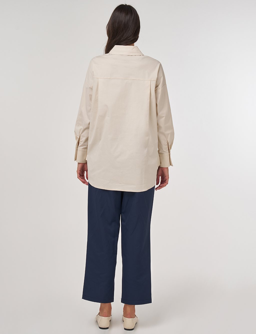 Floral Embroidered Cotton Tunic Cream