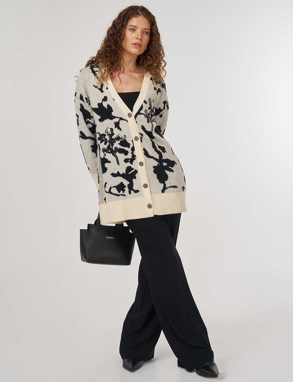 Sequin Embroidered Knit Cardigan in Cream