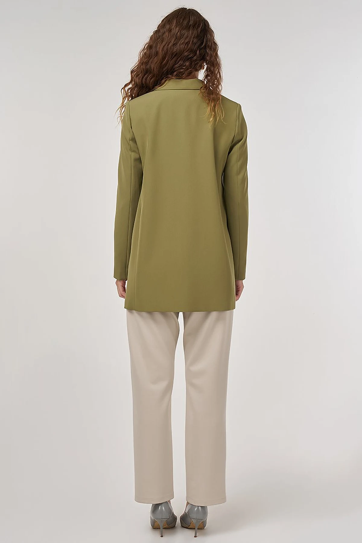 Button Detail Blazer Jacket in Khaki