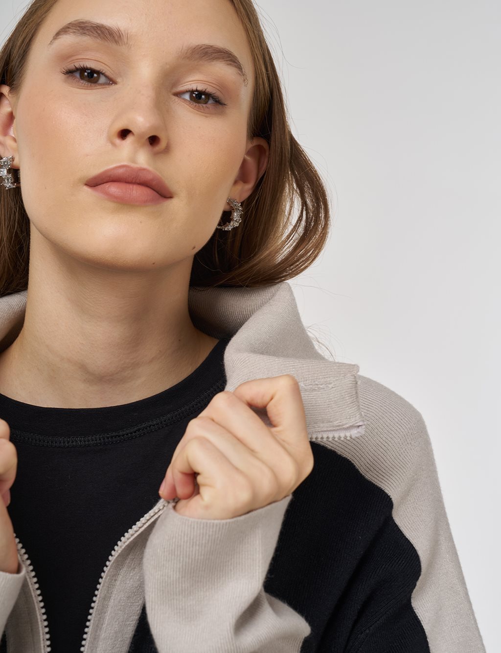 Geniş Yaka Triko Takım Siyah 