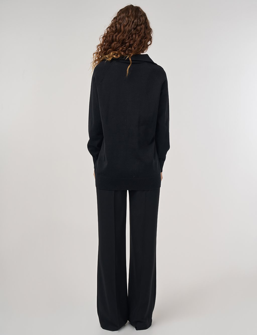 Zippered Knit Tunic in Black