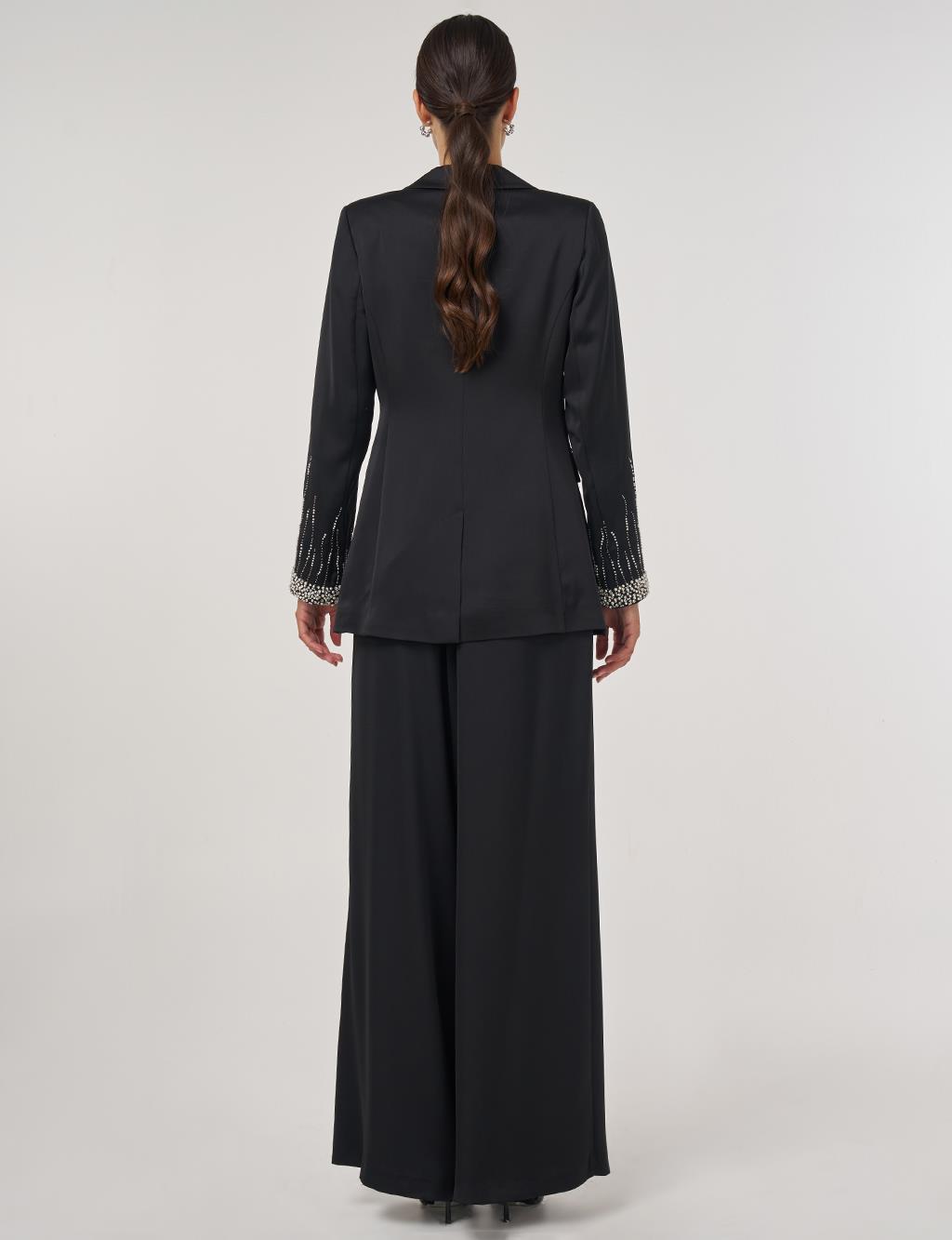 Embroidered Blazer Jacket Black
