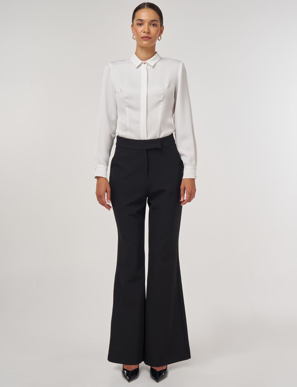 Flared-Leg Pants Black 