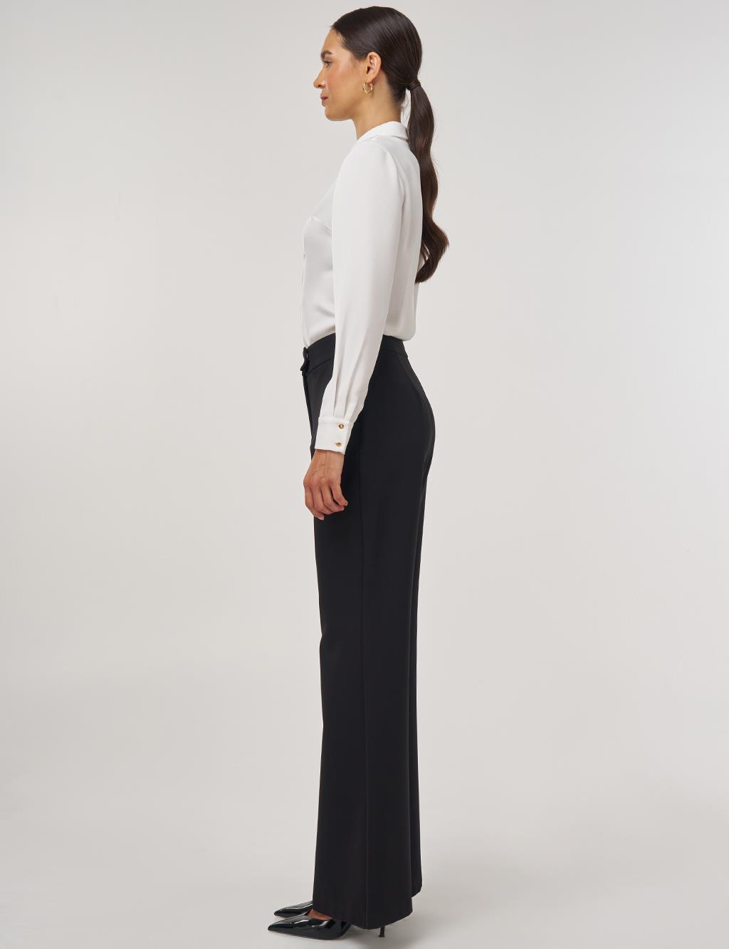 Flared-Leg Pants Black 