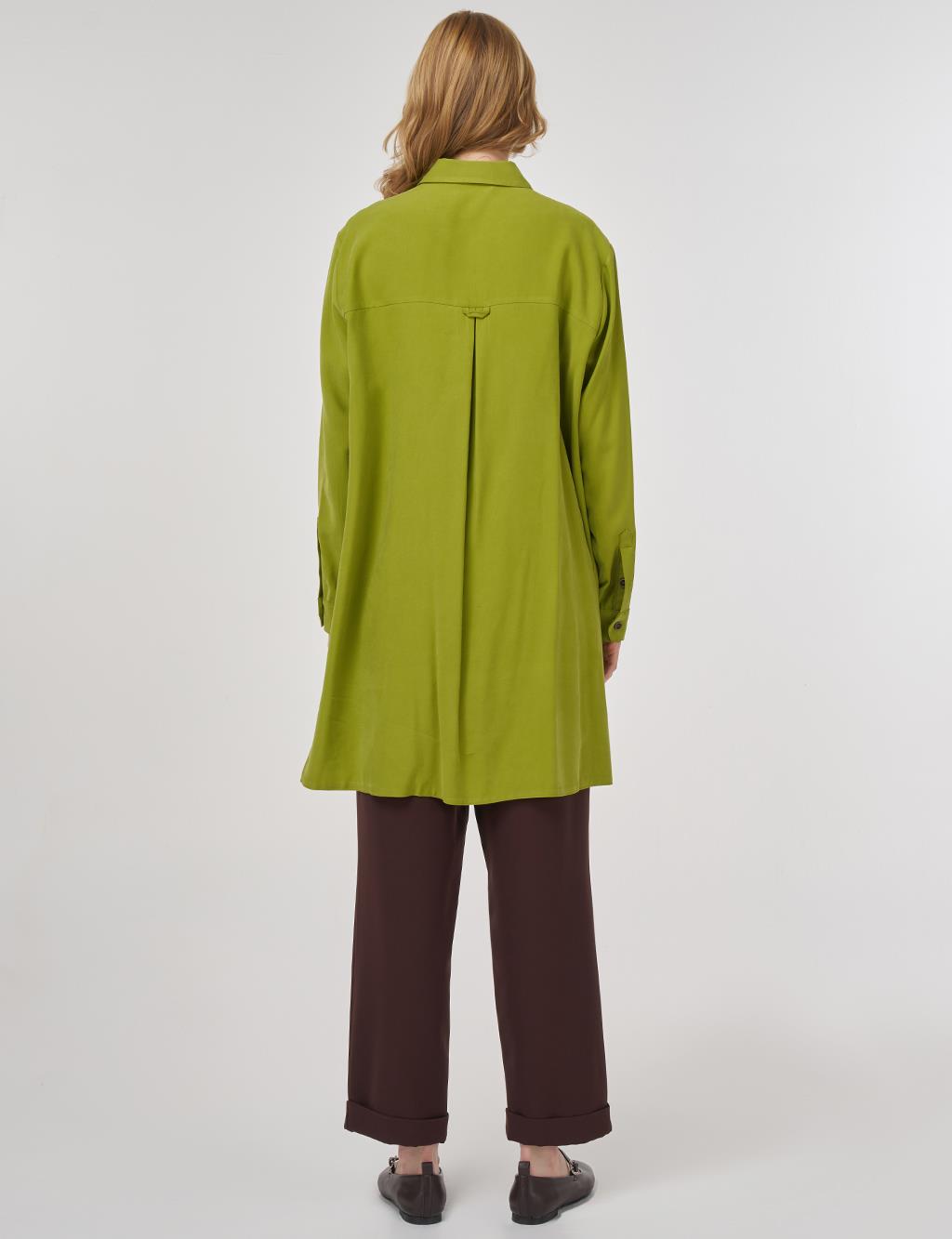 Ribbed Stitch Rayon Tunic Golden Lime