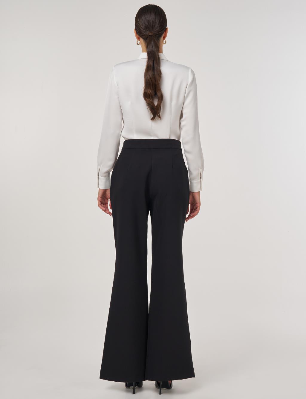 Flared-Leg Pants Black 