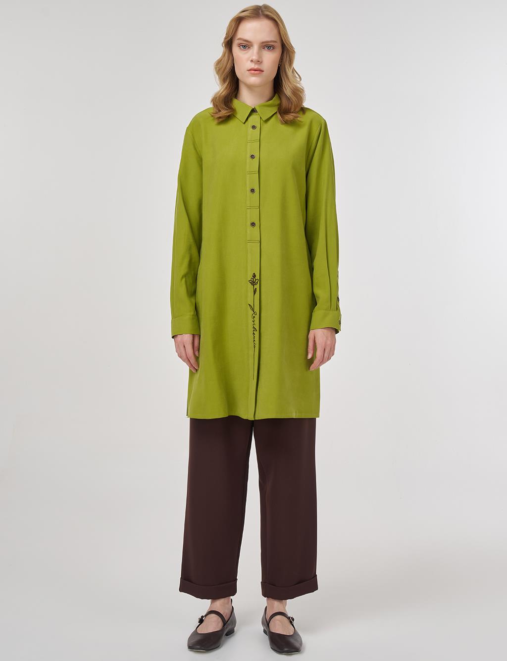 Ribbed Stitch Rayon Tunic Golden Lime