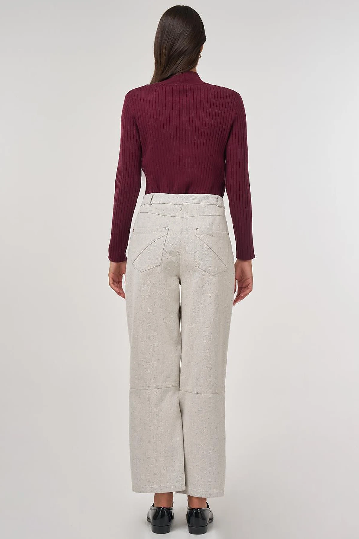 Stitch Detail Denim Trousers Gray
