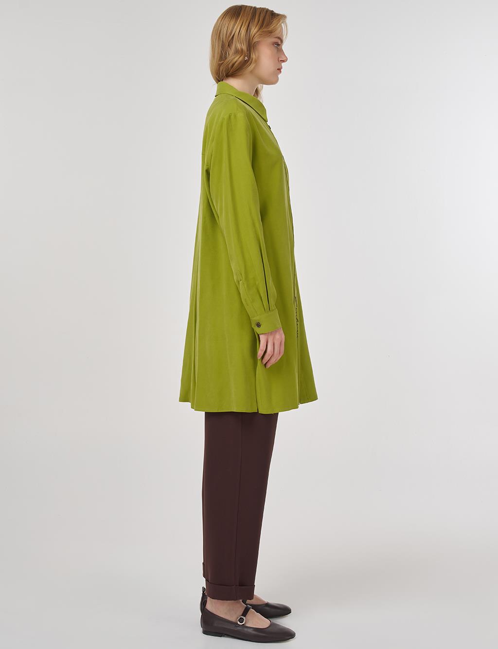Ribbed Stitch Rayon Tunic Golden Lime