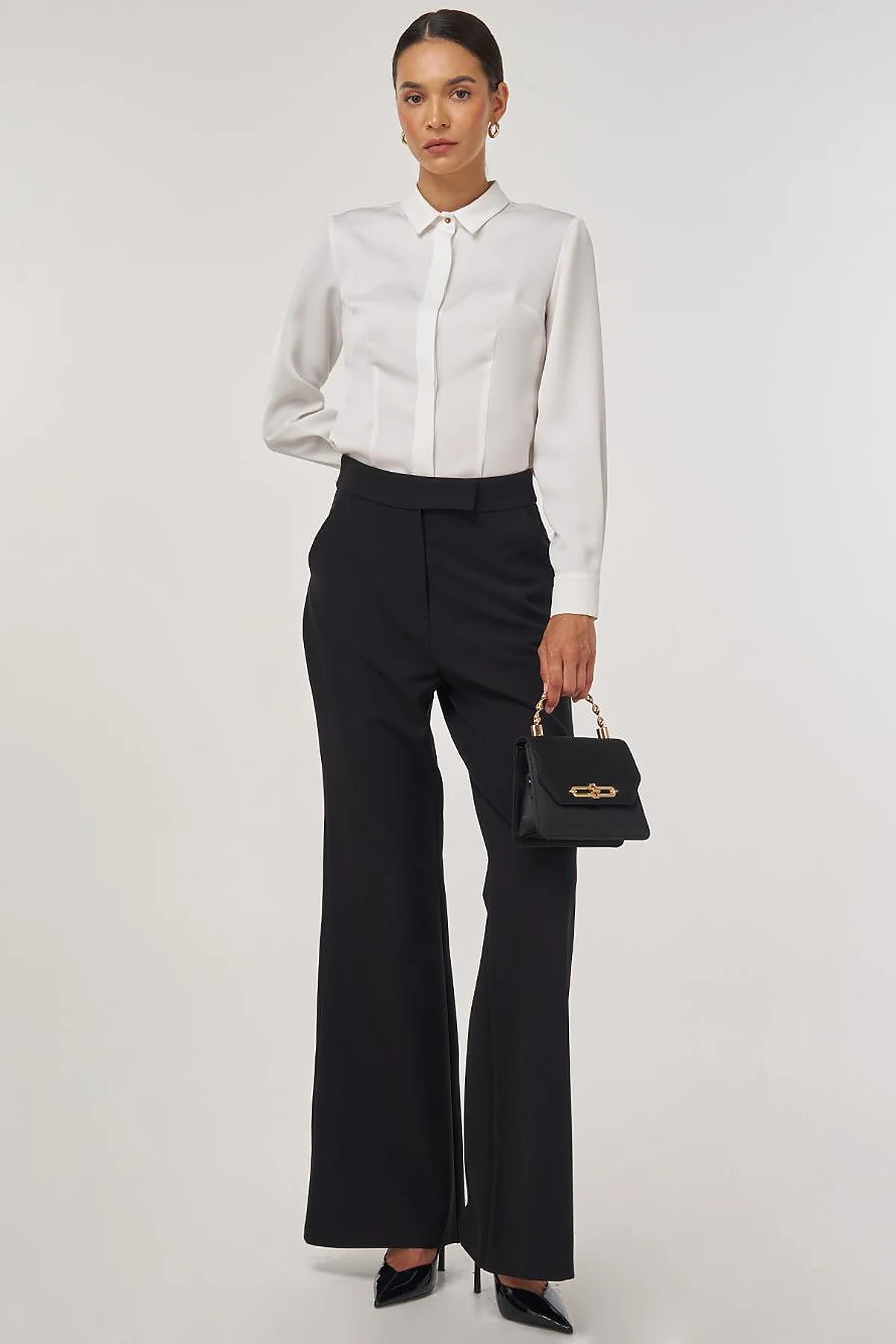 Flared-Leg Pants Black 