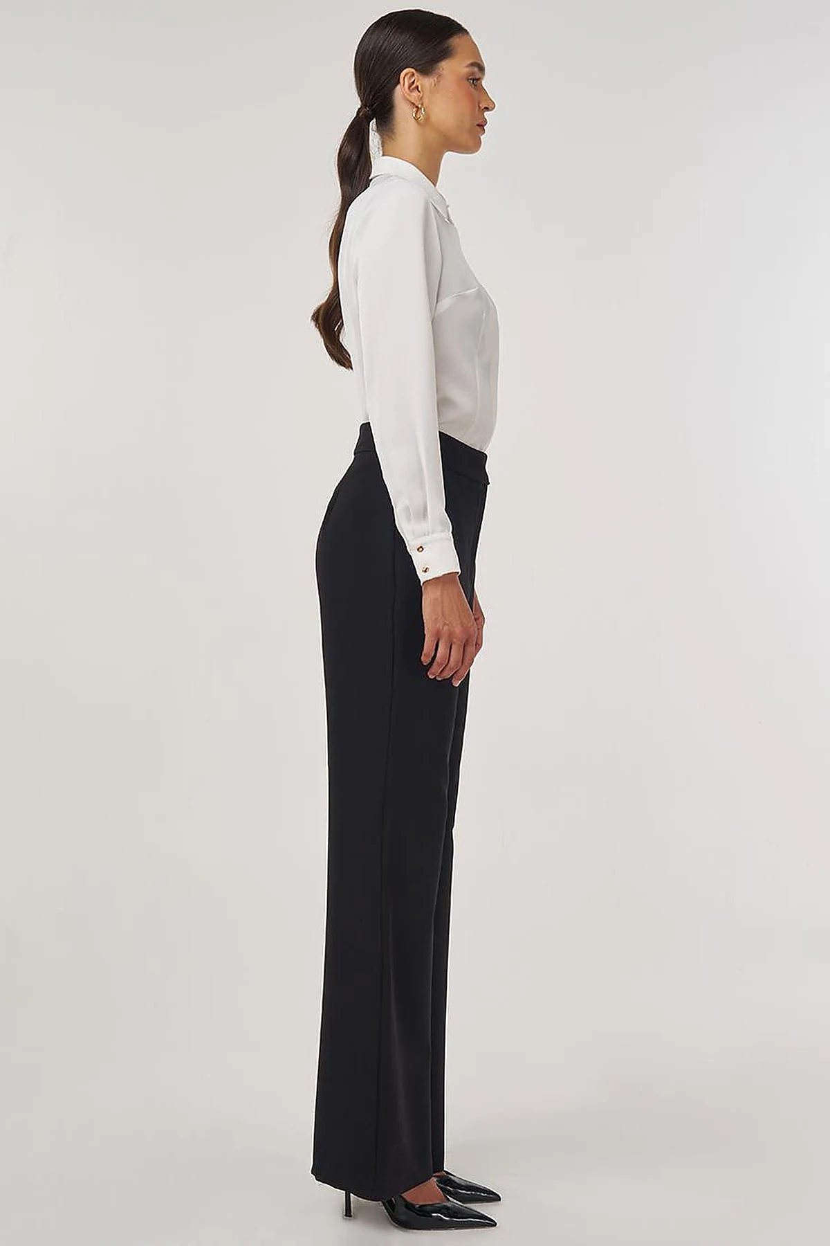 Flared-Leg Pants Black 