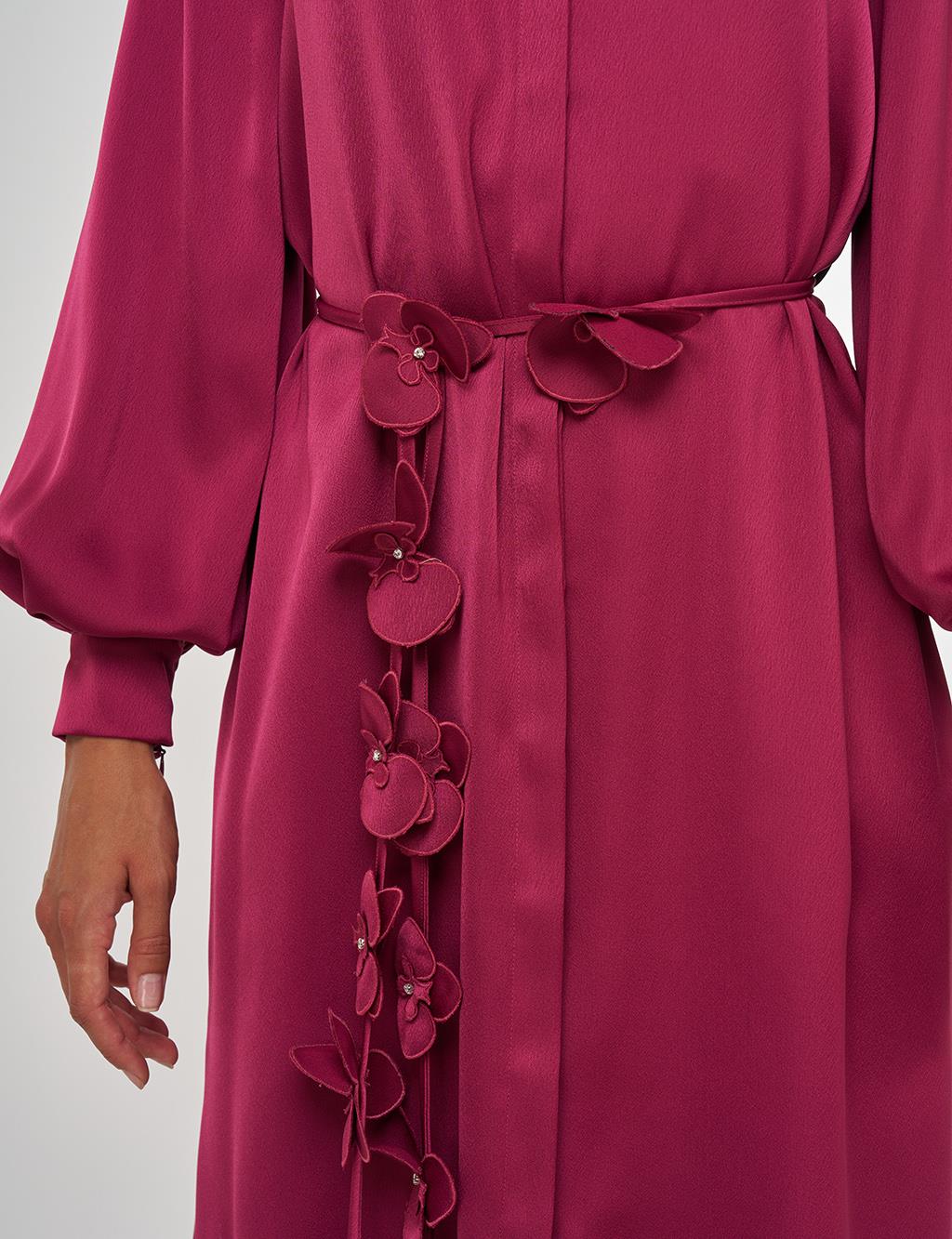 Floral-Embellished Elegant Tunic Cherry