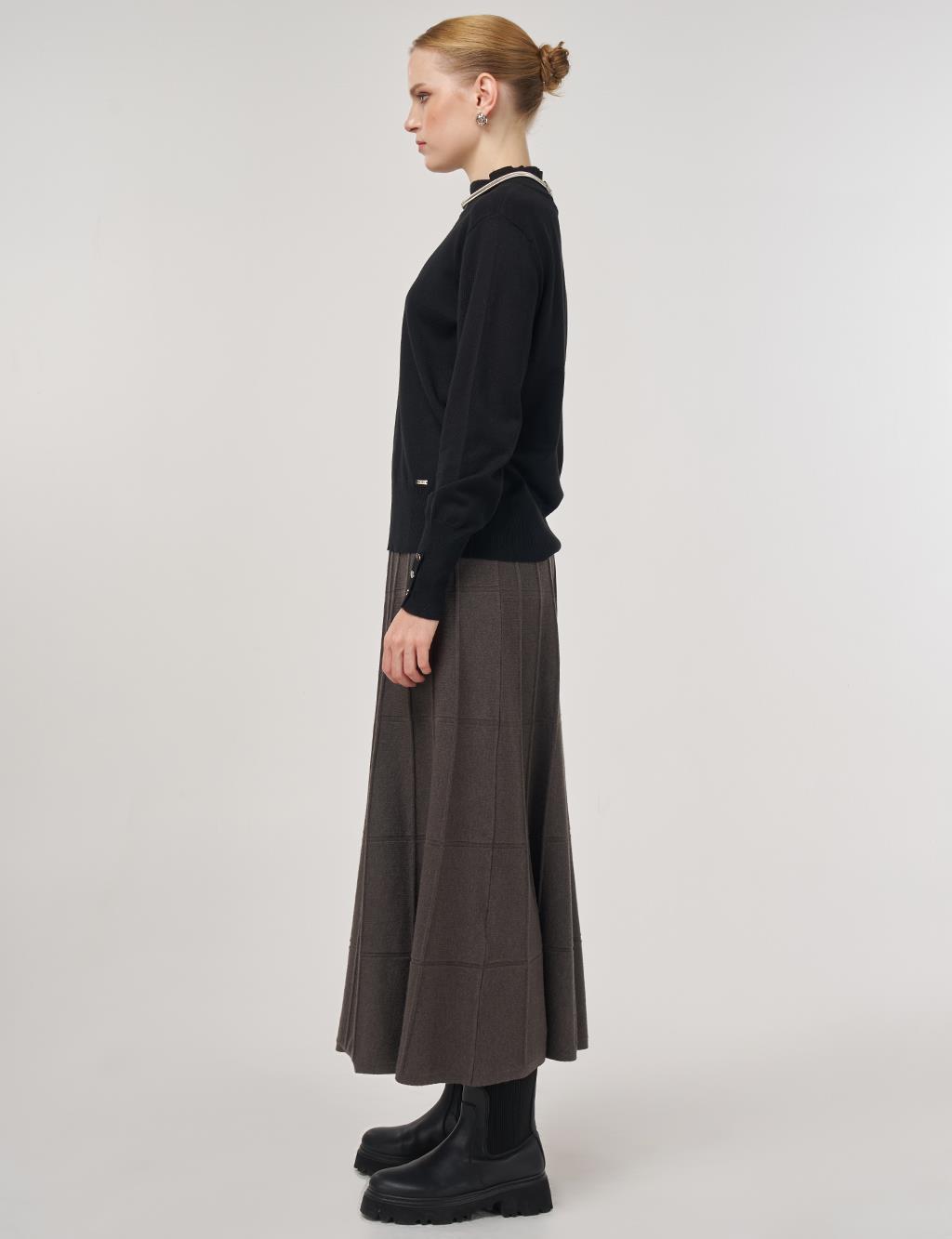 Mock Neck Basic Knit Sweater Black