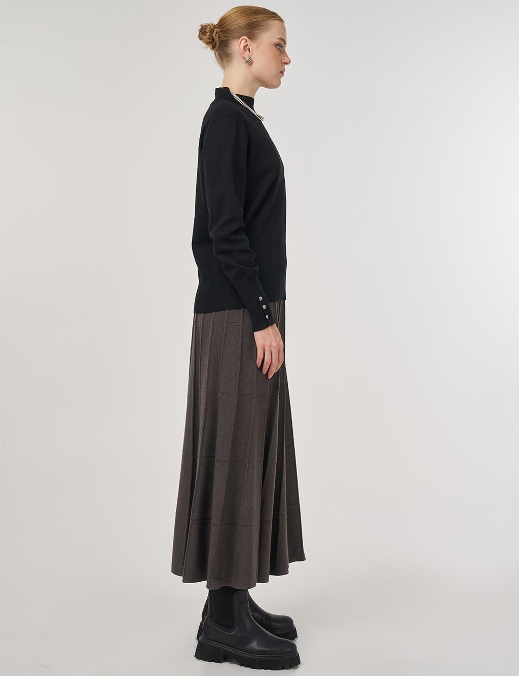 Mock Neck Basic Knit Sweater Black
