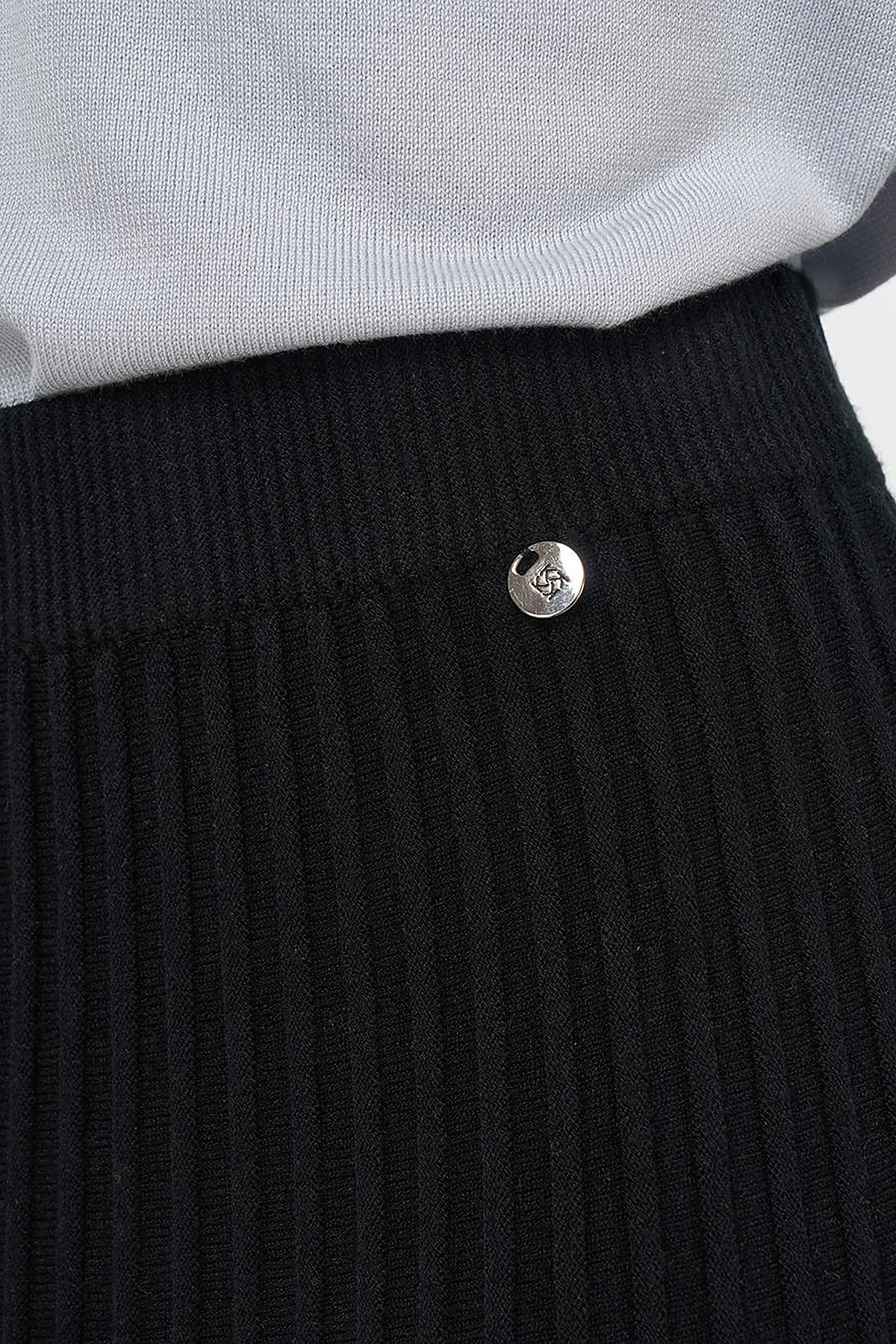 High Waist Viscose Knit Skirt Black
