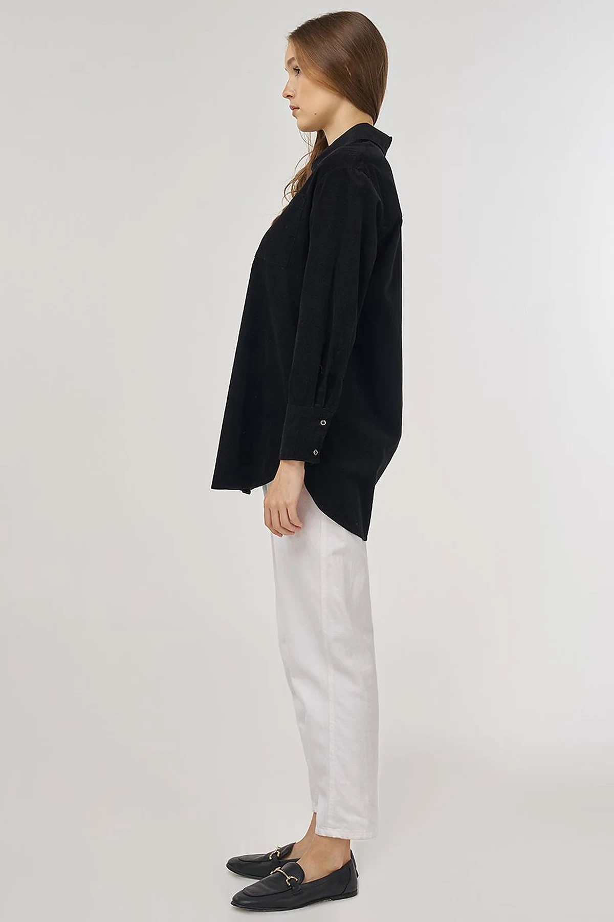 Velvet Tunic with Chain Detail Black
