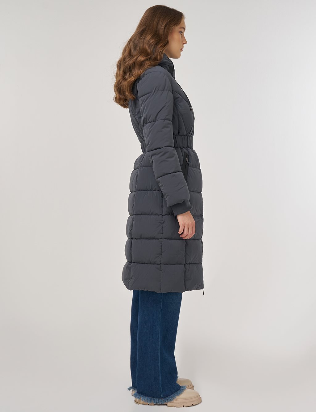 Kapüşon Detaylı Anorak Mont Antrasit 