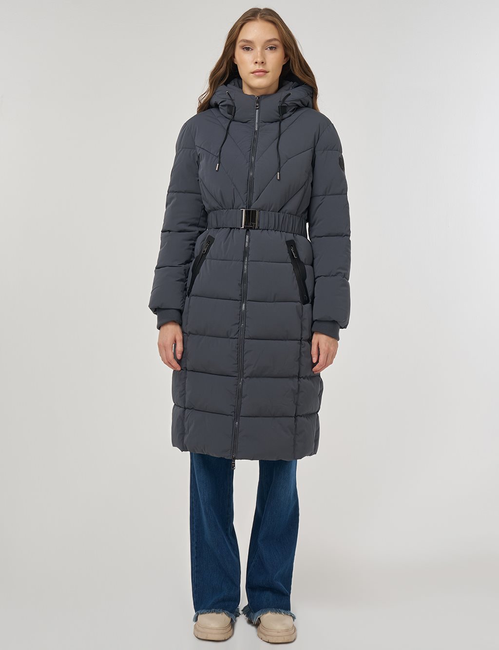 Kapüşon Detaylı Anorak Mont Antrasit 