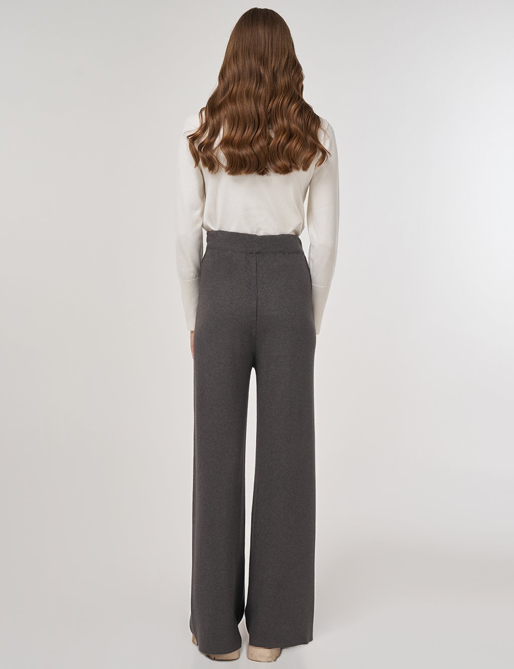 Drawstring Viscose Knit Pants Anthracite 