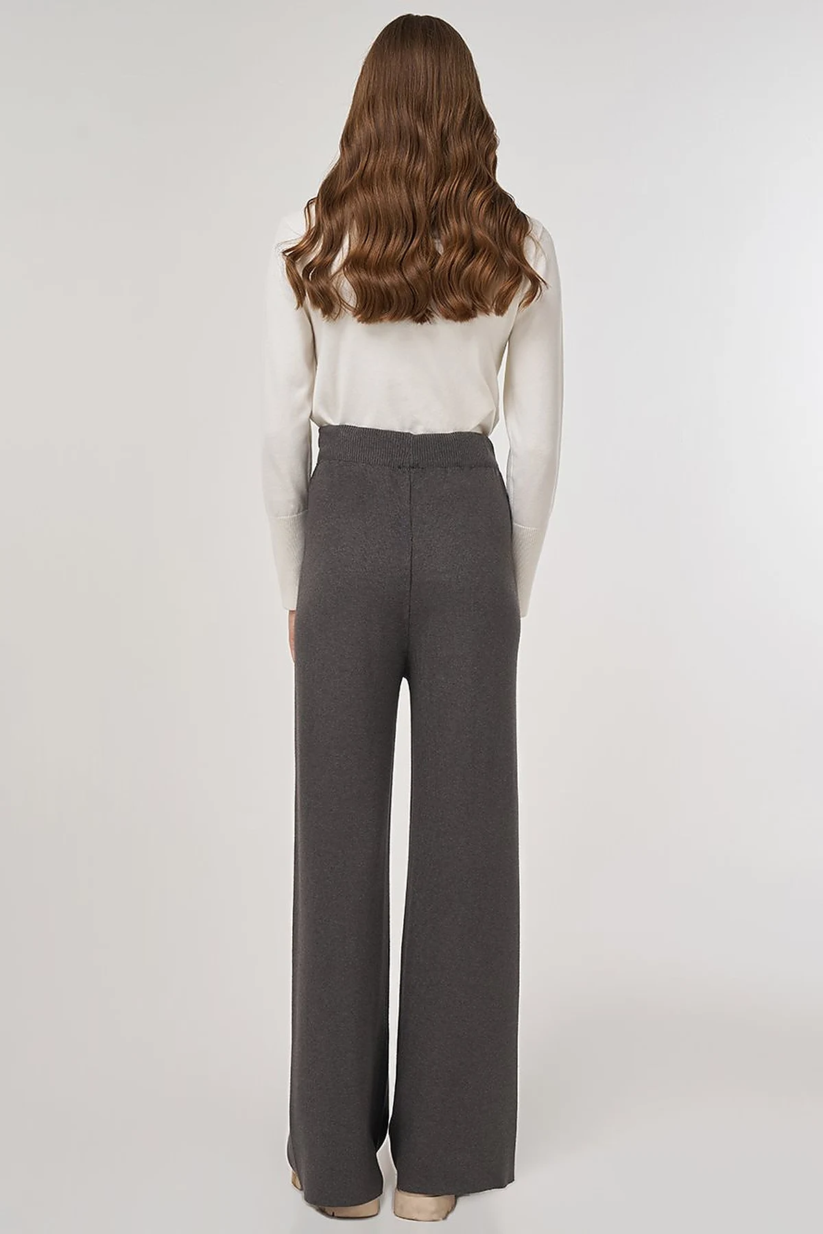 Drawstring Viscose Knit Pants Anthracite 