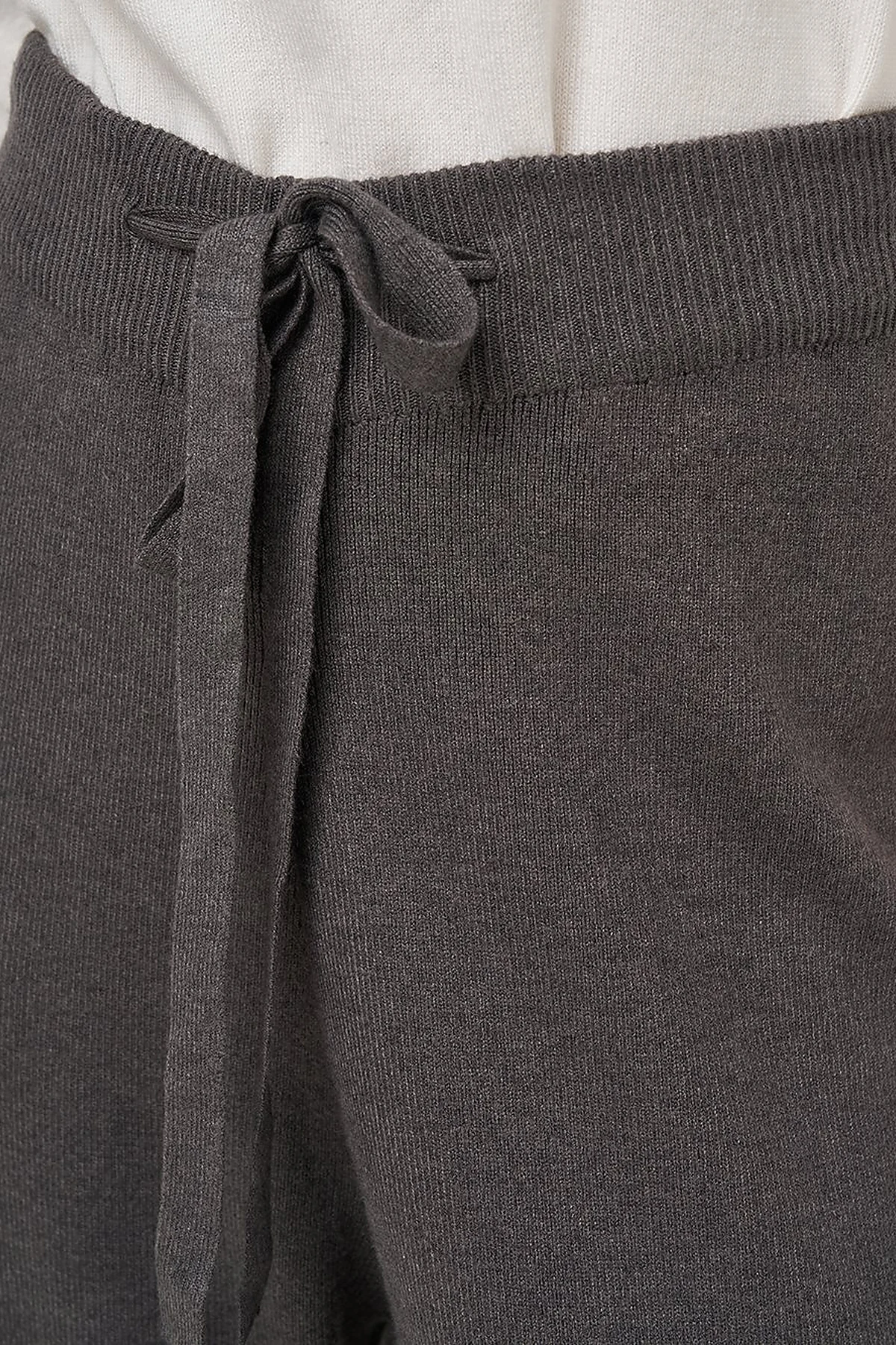 Drawstring Viscose Knit Pants Anthracite 