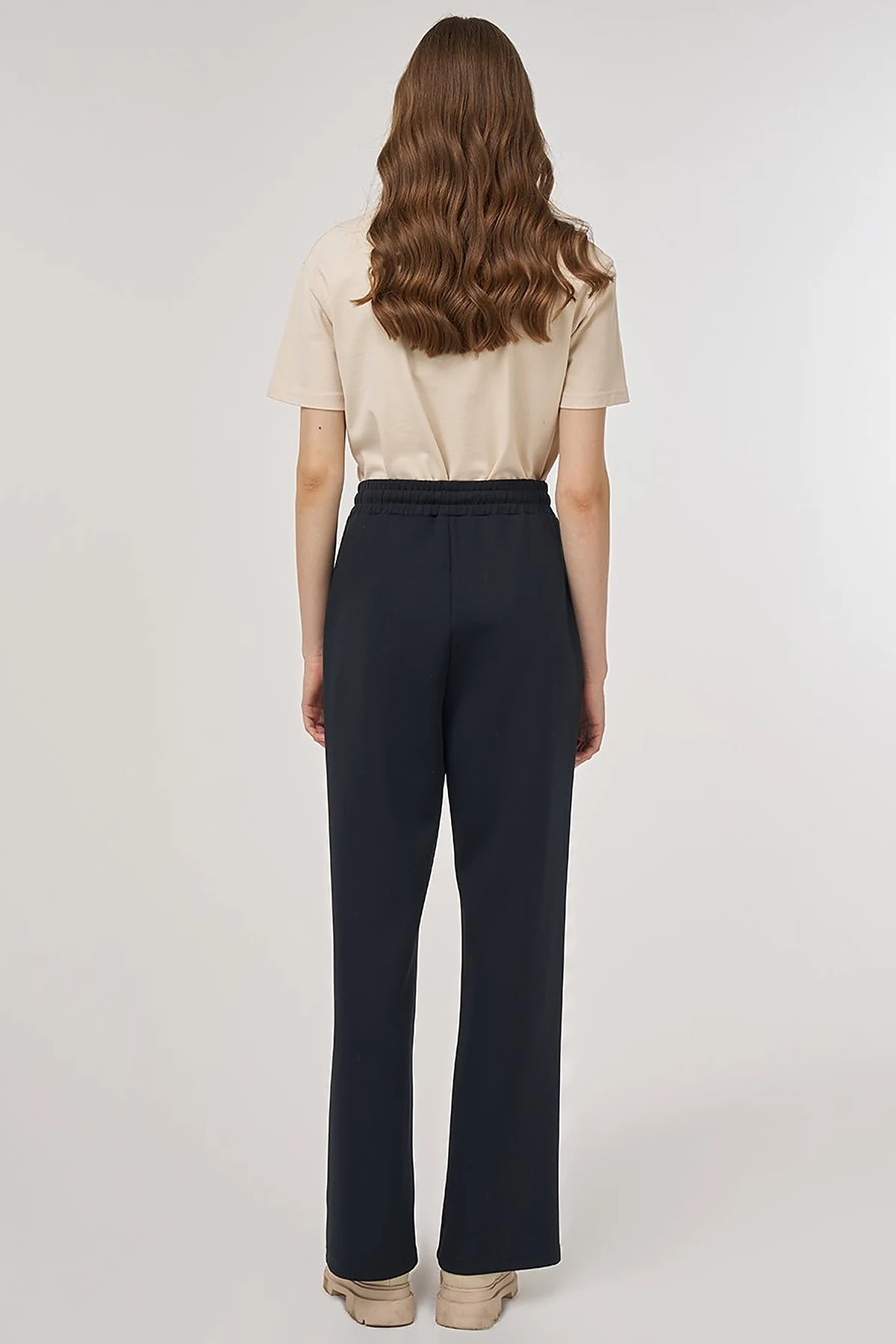 Drawstring Relaxed-Fit Pants Black 