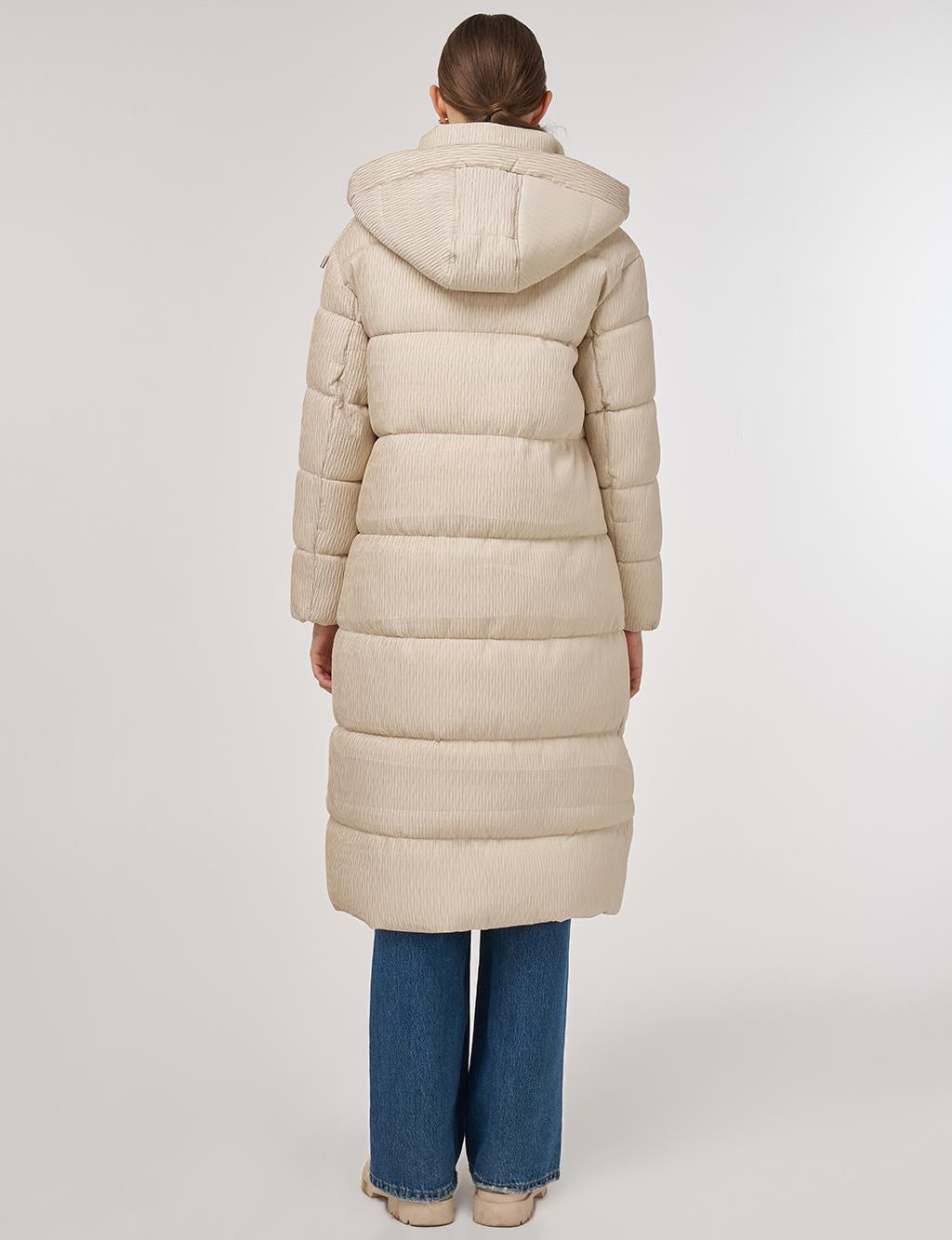 Zipper-Closure Anorak Jacket Cream