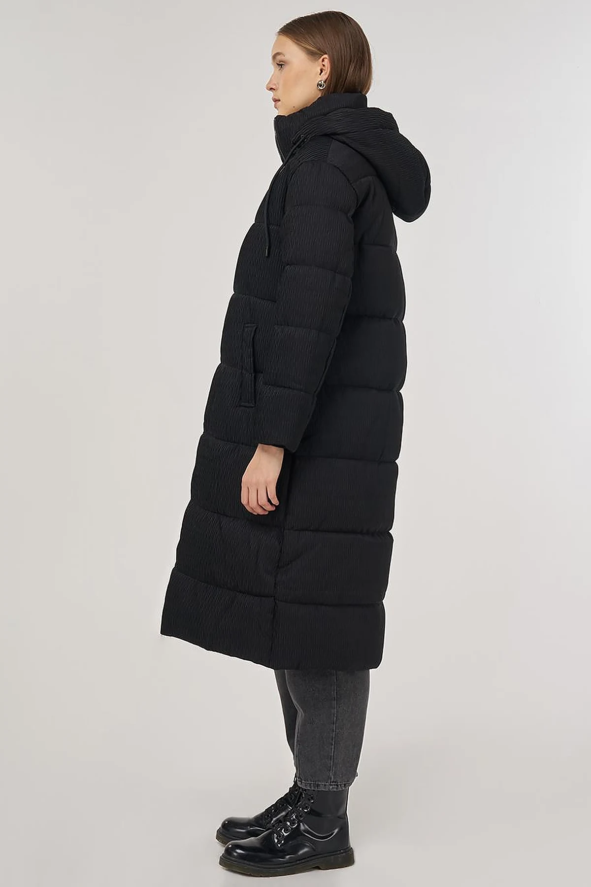 Zipper-Closure Anorak Jacket Black 