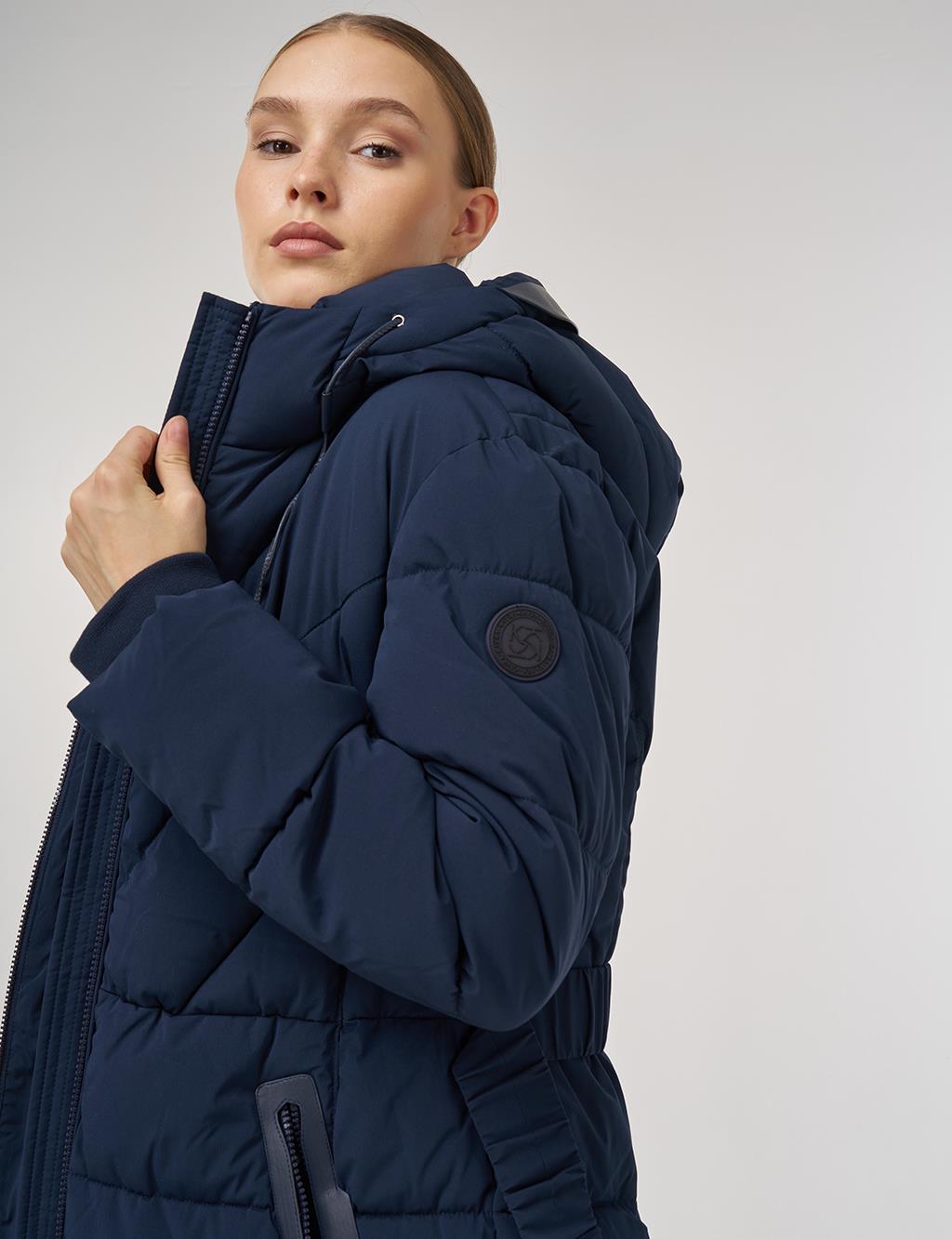 Kapüşon Detaylı Anorak Mont Lacivert