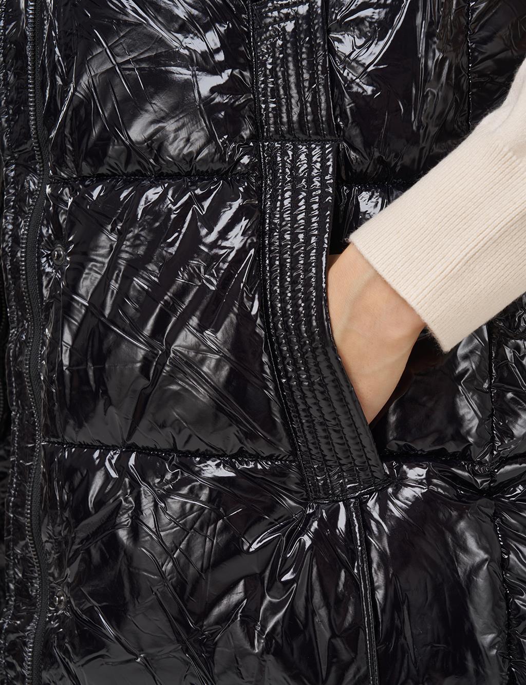 Shiny Puffer Vest Black 