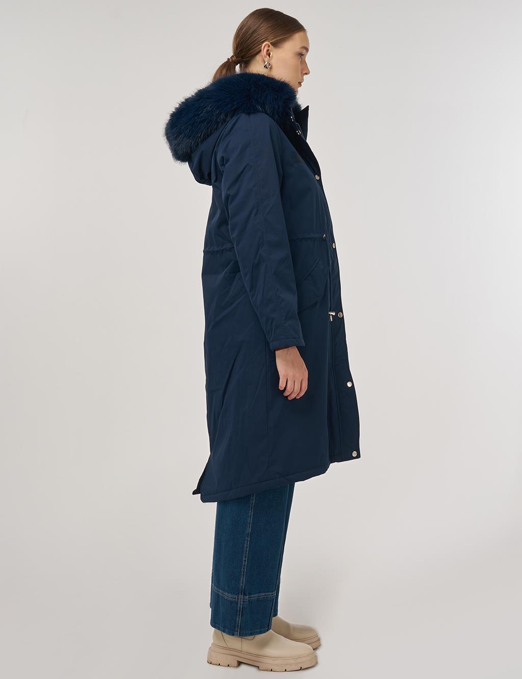 Pocket-Detail Anorak Jacket Navy 