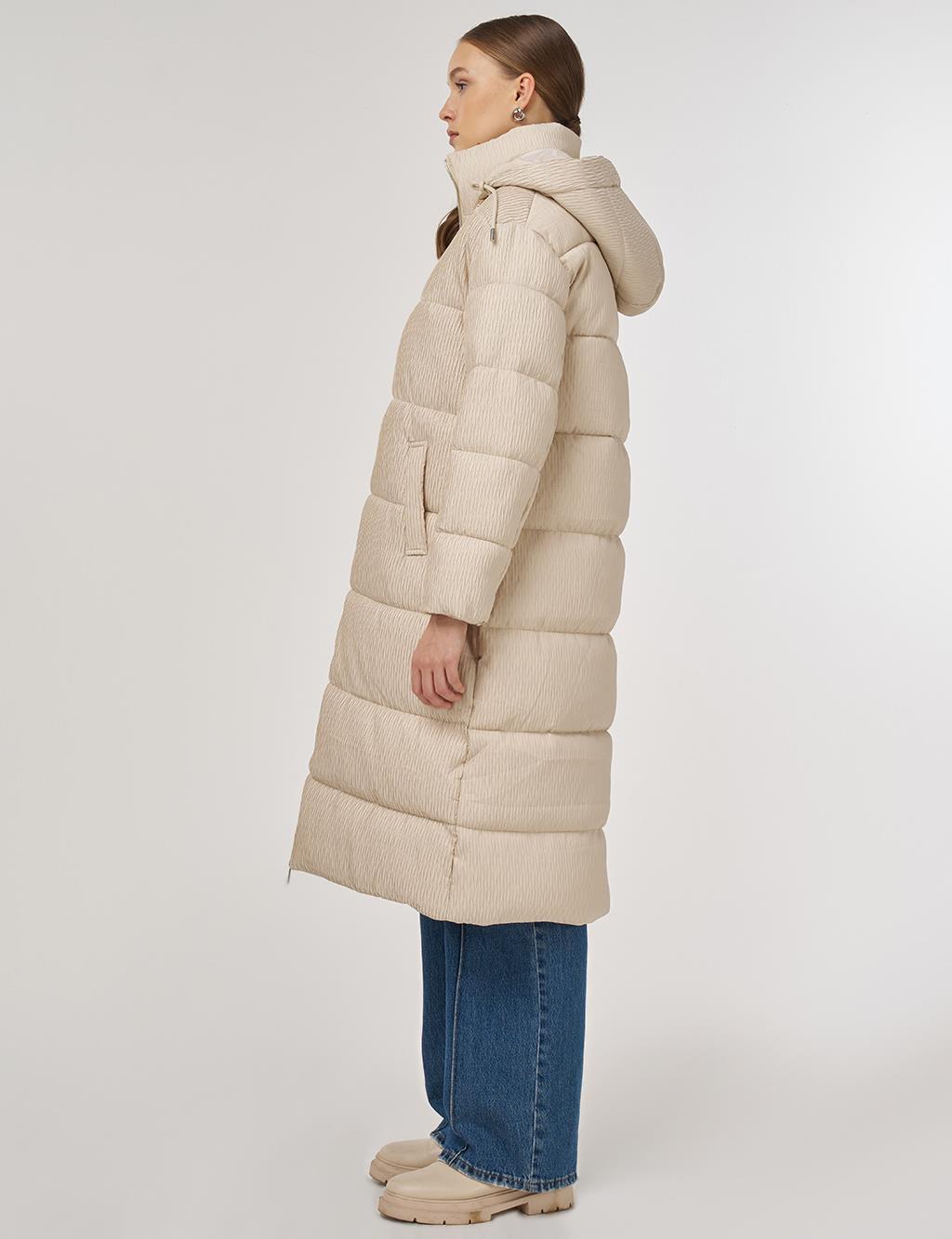 Zipper-Closure Anorak Jacket Cream