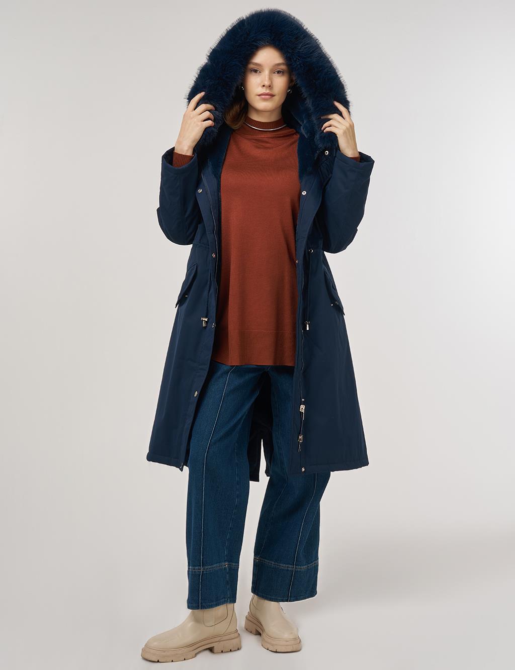 Pocket-Detail Anorak Jacket Navy 