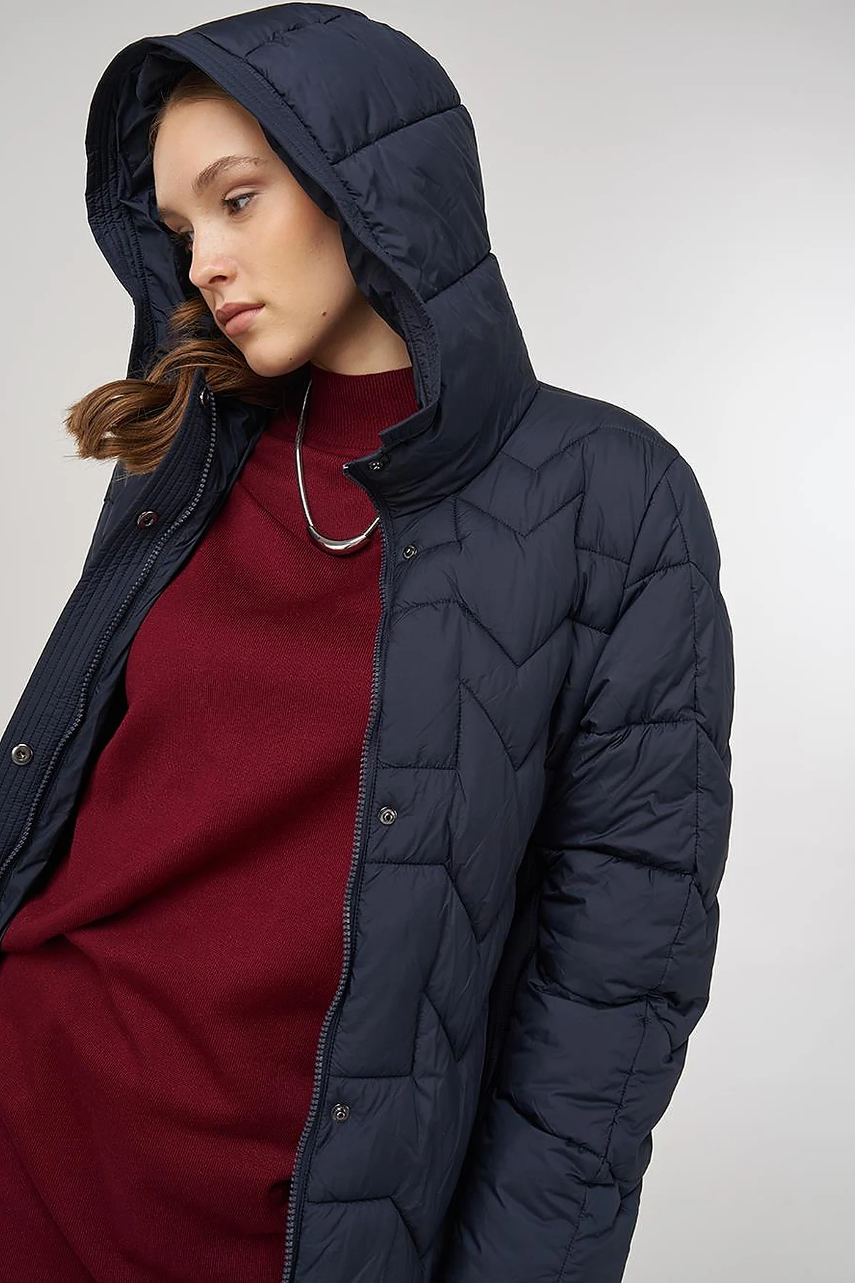 Pocket-Detail Anorak Jacket Navy