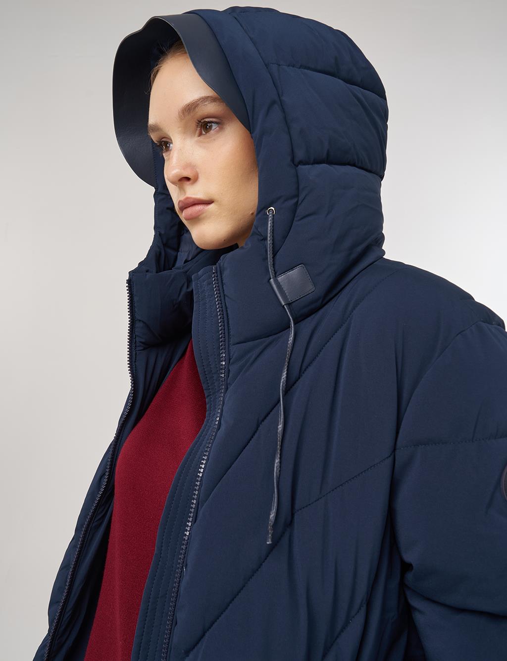 Kapüşon Detaylı Anorak Mont Lacivert