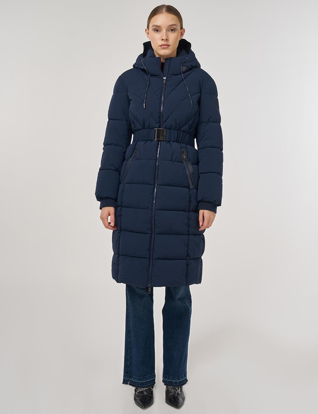 Kapüşon Detaylı Anorak Mont Lacivert