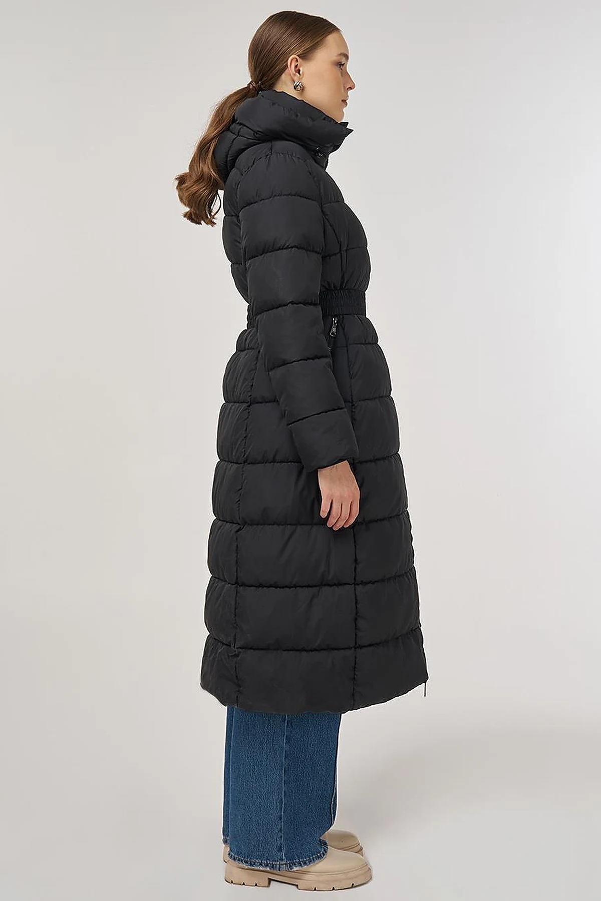 Zipper-Detail Anorak Jacket Black