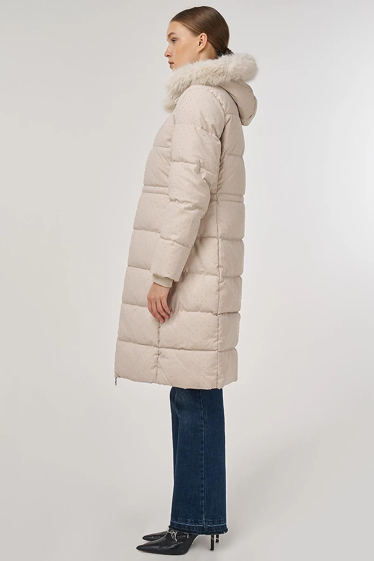 Hotfix Baskılı Anorak Mont Bej 