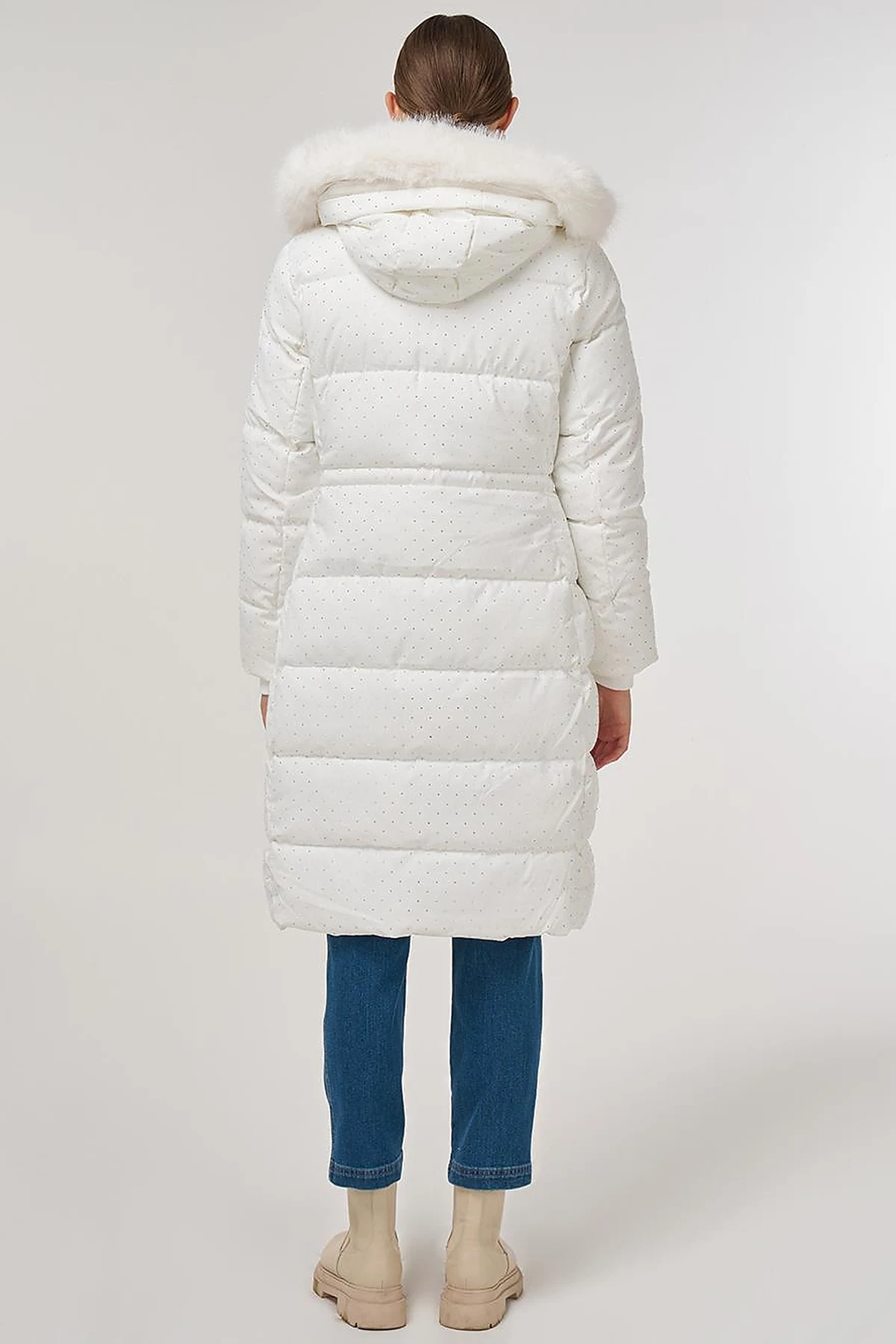 Hotfix Printed Anorak Coat in Optical White