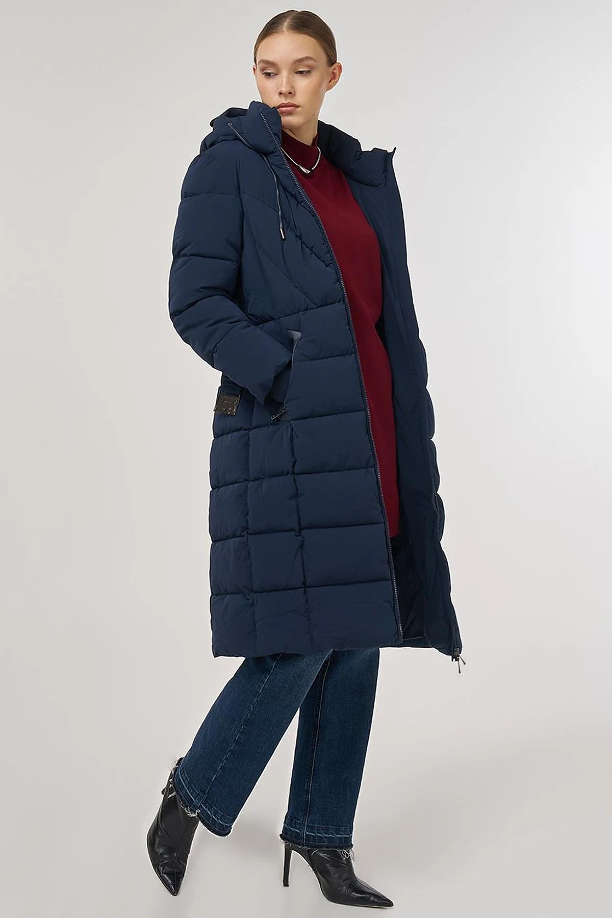 Hood-Detail Anorak Jacket Navy 