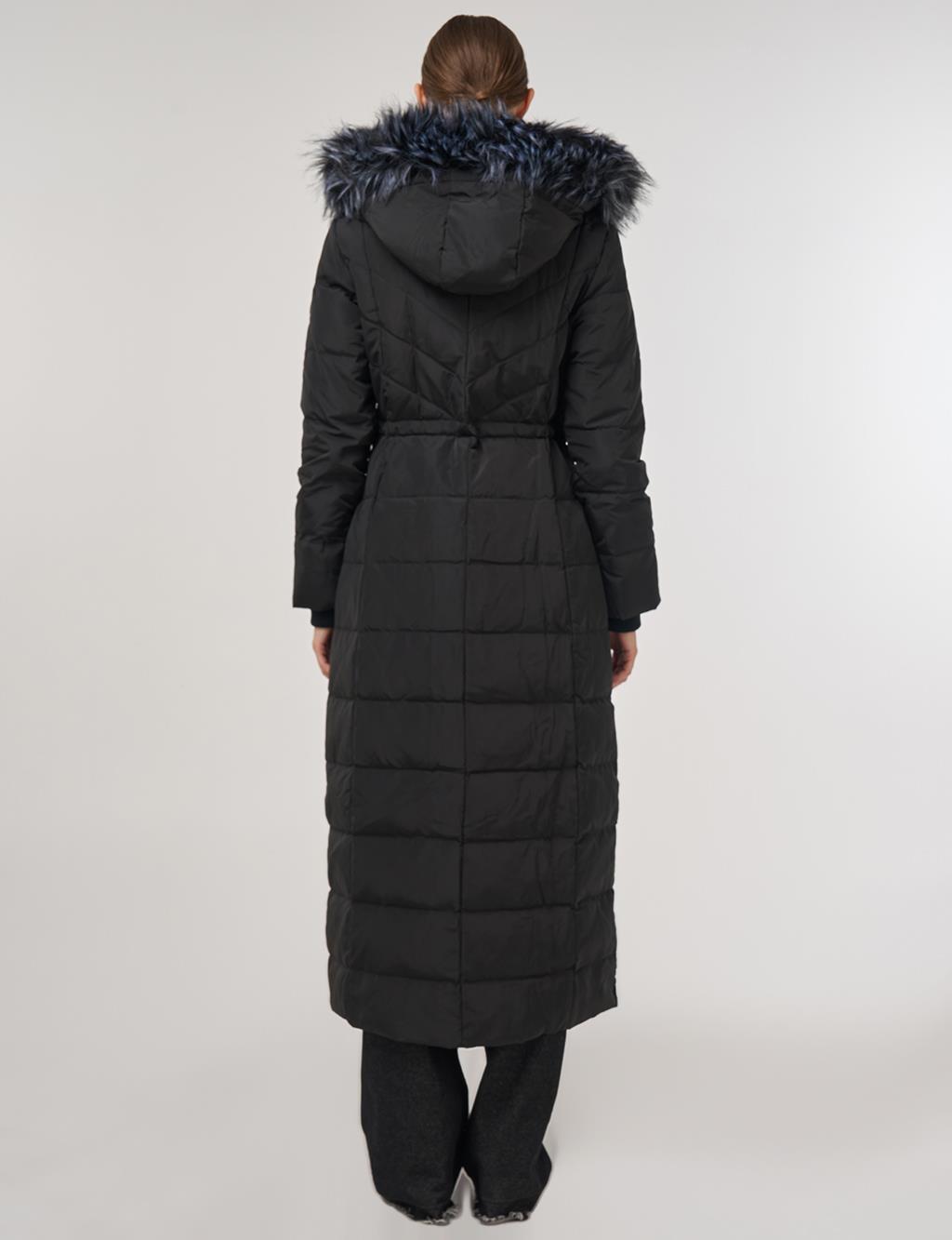 Snap-Button Goose Down Padded Jacket Black